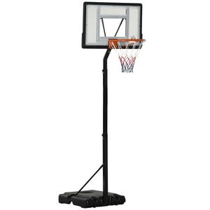 HOMCOM BASKETBALOVÝ STOJAN s kolečky, pojízdný, výškově nastavitelný 210–260 cm, ocel, černý obraz