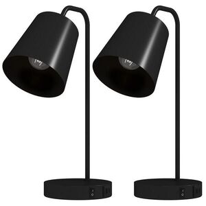 HOMCOM OCELOVÁ stolní lampa, černá obraz