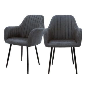 ML-DESIGN SADA 2 kusů jídelních židlí z antracitové umělé kůže obraz