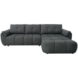 Beautysofa ROHOVÁ POHOVKA Massimo, univerzální rohová rozkládací pohovka 280 cm s funkcí spaní a úložným prostorem, antracitová obraz