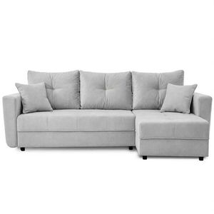 Beautysofa ROHOVÁ ROZKLÁDACÍ POHOVKA Verona s úložným prostorem a univerzální lenoškou, 240 cm, šedá obraz