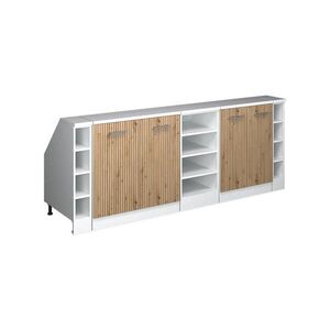 Vicco ŠATNÍ SESTAVA PRO ŠIKMÉ STŘECHY Rion Řemeslný dub 210 cm Sada 5 korpusů skříně hloubka 60 cm obraz