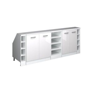 Vicco ŠATNÍ SESTAVA PRO ŠIKMÉ STŘECHY Rion Bílá vysoký lesk 210 cm Sada 5 korpusů skříně hloubka 60 cm obraz