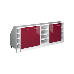 Vicco ŠATNÍ SESTAVA PRO ŠIKMÉ STŘECHY Rion Červená vysoký lesk 210 cm Sada 5 korpusů skříně hloubka 60 cm obraz
