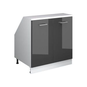 Vicco ŠIKMÁ SKŘÍŇ Rion Antracitový vysoký lesk 80 x 81.6 cm se 2 dveřmi, korpus skříně hloubka 60 cm obraz