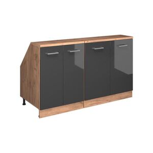 Vicco SADA SKŘÍNÍ PRO ŠIKMOU STŘECHU Rion Antracitový vysoký lesk 140 cm Sada 2 korpusů skříně hloubka 60 cm obraz