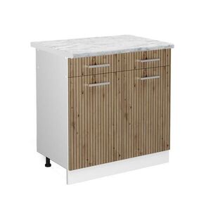 Vicco SPODNÍ SKŘÍŇKA KUCHYŇSKÉ LINKY R-Line Řemeslný dub 80 cm , PD Mramor obraz