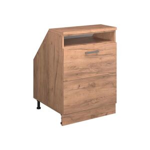 Vicco KUCHYŇSKÁ SKŘÍŇKA POD ŠIKMOU STŘECHU R-Line Zlatý mocný dub 60 cm se 2 zásuvkami, korpus skříně hloubka 60 cm obraz