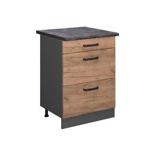 Vicco SPODNÍ SKŘÍŇKA KUCHYŇSKÉ LINKY R-Line Zlatý mocný dub 60 cm se zásuvkami, PD Antracit obraz