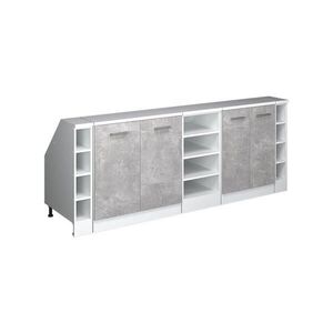 Vicco KUCHYŇSKÁ SKŘÍŇKA POD ŠIKMOU STŘECHU R-Line Beton 210 cm Sada 5 korpusů skříně hloubka 60 cm obraz