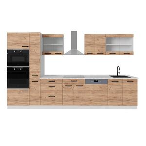 Vicco KUCHYŇSKÁ LINKA R-Line Zlatá síla dub/bílá 350 cm PD Dub obraz