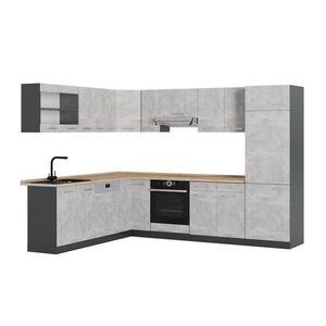 Vicco ROHOVÁ KUCHYŇ R-Line, Beton/Antracit, 287 x 227 cm bez pracovní desky obraz