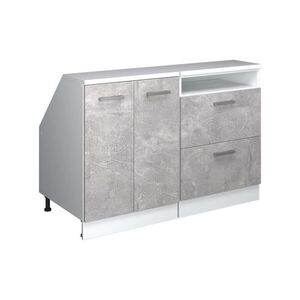 Vicco KUCHYŇSKÁ SKŘÍŇKA POD ŠIKMOU STŘECHU R-Line Beton 120 cm Sada 2 korpusů skříně hloubka 60 cm obraz