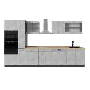 Vicco KUCHYŇSKÝ KOUT R-Line Beton/antracit 350 cm bez pracovní desky obraz