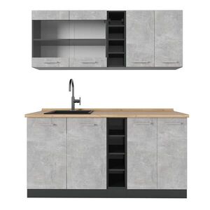 Vicco JEDNOTKOVÁ KUCHYNĚ R-Line Beton/antracit 160 cm , PD Dub obraz
