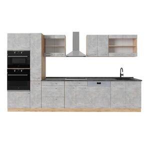 Vicco KOMPLETNÍ KUCHYNĚ R-Line Beton/zlatý dub 350 cm , PD Antracit obraz