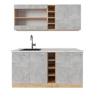 Vicco JEDNOTKOVÁ KUCHYNĚ R-Line Beton/zlatý dub 160 cm , PD Mramor obraz