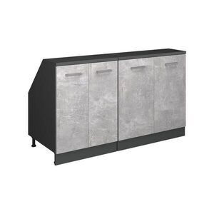 Vicco KUCHYŇSKÁ SKŘÍŇKA POD ŠIKMOU STŘECHU R-Line Beton 140 cm Sada 2 korpusů skříně hloubka 60 cm obraz