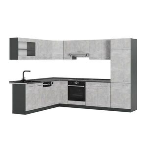 Vicco ROHOVÁ KUCHYŇ R-Line, Beton/Antracit, 287 x 227 cm, PD Antracit obraz