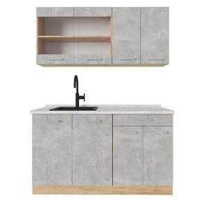 Vicco JEDNOTKOVÁ KUCHYNĚ R-Line Beton/zlatý dub 140 cm , PD Mramor obraz