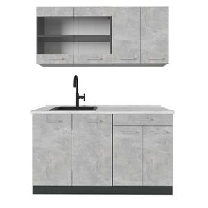 Vicco JEDNOTKOVÁ KUCHYNĚ R-Line Beton 140 cm , PD Mramor obraz