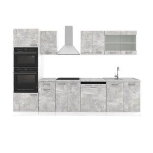 Vicco KUCHYŇSKÝ KOUT R-Line Beton 300 cm s vysokou skříní, bez pracovní desky obraz