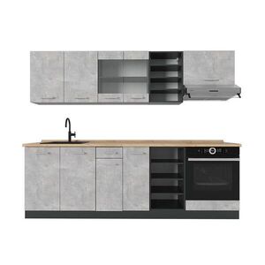 Vicco KUCHYŇSKÝ KOUT R-Line Beton/antracit 240 cm bez pracovní desky obraz