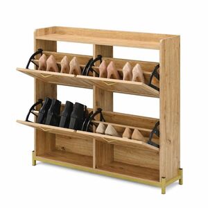 STILVORA SKŘÍŇ NA BOTY přírodní, výklopná, 4 dvířka, do vstupního prostoru a předsíně, 108, 5×24×100 cm obraz