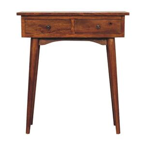 Artisan Furniture KONZOLOVÝ STOLEK Mini v kaštanovém provedení, se 2 zásuvkami, hnědý obraz