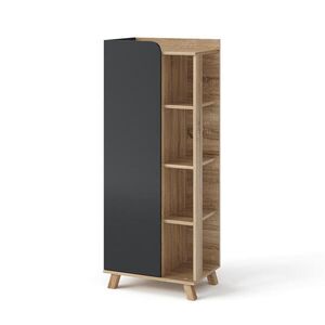 Vicco MIDI SKŘÍŇKA Karen Sonoma/antracit 50 x 128 cm s dveřmi a otevřenými přihrádkami obraz