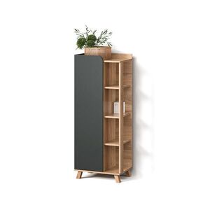 Livinity® MIDI SKŘÍŇKA Marano Antracit 50 x 128 cm s dveřmi a otevřenými přihrádkami obraz