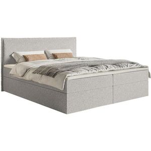 Selsey BOXSPRINGOVÁ POSTEL Softie světle šedá ženylka 140x200 cm obraz
