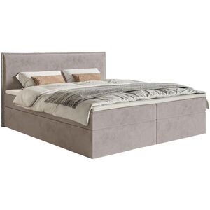 Selsey BOXSPRINGOVÁ POSTEL Softie taupe velur vodoodpudivý 160x200 cm obraz