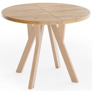 WFL GROUP ESSTISCH Avero runder ausziehbarer, Eiche Craft braun 100-200/100/77 cm obraz