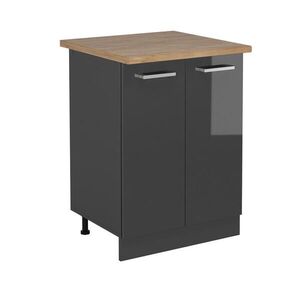 Vicco SPODNÍ SKŘÍŇKA KUCHYŇSKÉ LINKY R-Line Antracitový vysoký lesk 60 cm , PD Dub obraz