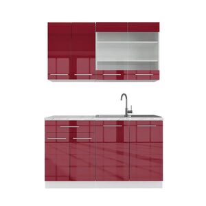 Vicco JEDNOTKOVÁ KUCHYNĚ Fame-Line Bordeaux vysoký lesk/bílá 140 cm , PD Mramor obraz