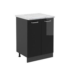 Vicco SPODNÍ SKŘÍŇKA KUCHYŇSKÉ LINKY R-Line Černý vysoký lesk 60 cm PD Mramor obraz