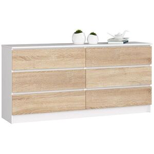 RAUMHIRSCH FURNITURE KOMODA bílá, dub Sonoma 77/160/40 obraz