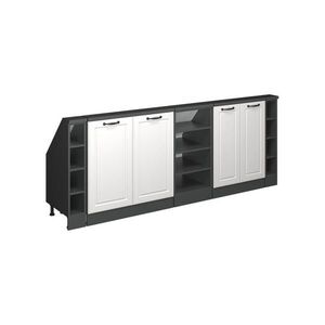 Vicco KUCHYŇSKÁ SKŘÍŇKA POD ŠIKMOU STŘECHU R-Line Bílý venkovský dům 210 cm Sada 5 kusů obraz