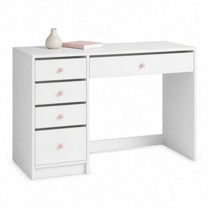 STILVORA PSACÍ STŮL v bílé barvě se zásuvkami, jednoduchý dětský model pro všechny věkové kategorie, 120 × 45 × 74 cm obraz