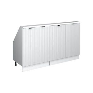 Vicco KUCHYŇSKÁ SKŘÍŇKA POD ŠIKMOU STŘECHU R-Line Bílé zvlnění 140 cm Sada 2 kusů obraz
