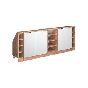 Vicco KUCHYŇSKÁ SKŘÍŇKA POD ŠIKMOU STŘECHU R-Line Bílé zvlnění 210 cm Sada 5 kusů obraz