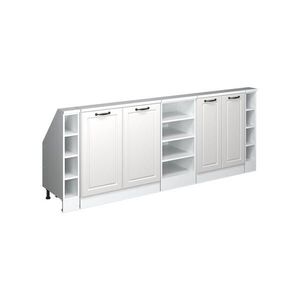 Vicco KUCHYŇSKÁ SKŘÍŇKA POD ŠIKMOU STŘECHU R-Line Bílý venkovský dům 210 cm Sada 5 kusů obraz