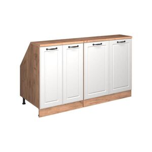 Vicco KUCHYŇSKÁ SKŘÍŇKA POD ŠIKMOU STŘECHU R-Line Bílý venkovský dům 140 cm Sada 2 korpusů skříně hloubka 60 cm obraz