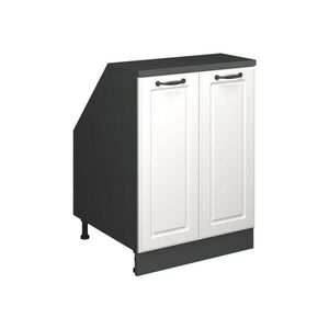 Vicco KUCHYŇSKÁ SKŘÍŇKA POD ŠIKMOU STŘECHU R-Line Bílý venkovský dům 60 cm se 2 dveřmi, korpus skříně hloubka 60 cm obraz