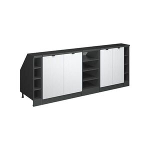 Vicco ŠATNÍ SESTAVA PRO ŠIKMÉ STŘECHY Rion Bílé zvlnění 210 cm Sada 5 korpusů skříně hloubka 60 cm obraz