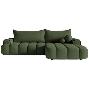 Selsey ROHOVÁ POHOVKA Dandelino khaki, s potahem bouclé, pravá obraz