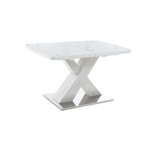 STILVORA JÍDELNÍ STŮL v bílé barvě s rozkládací deskou a nohami ve tvaru X, 160×80×76, 5 cm obraz