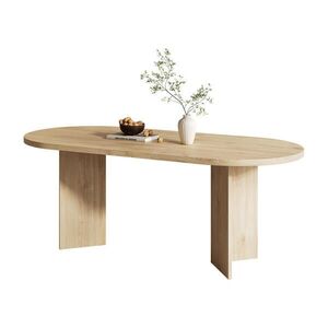 STILVORA JÍDELNÍ STŮL v barvě dubu se zaoblenými rohy a zesílenou deskou do jídelny a obývacího pokoje, 160×80×75 cm obraz