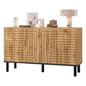 STILVORA KUCHYŇSKÁ SKŘÍŇ v přírodní barvě se 3 dvířky do jídelny a obývacího pokoje, 120×35×68 cm obraz